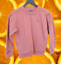 Adidas Heavyweight Pink with‎ Pink Striped Sweatshirt with Pockets Size XS