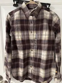 Carhartt Flannel Shirt Womens XS Brown Plaid‎ Long Sleeve Button Up NWT