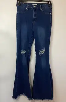 Mele E Pere Flare Distressed Jeans Size 9