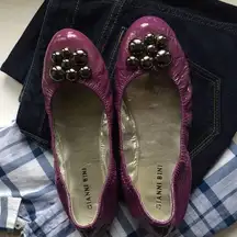 Purple Gianni Bini flats with metal detail
