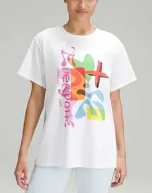 Lululemon All Yours T-Shirt Pride Graphic White Cotton T-Shirt Plus Size 12 LGBT