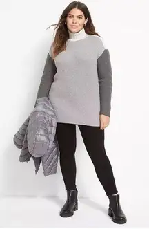 Lane Bryant Gray Colorblock Turtleneck Long Sleeve Sweater Sz.18/20 NWT