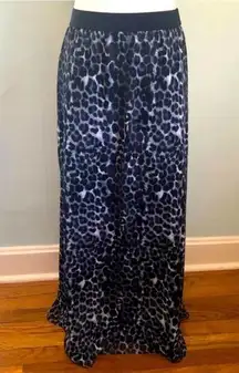 Express Black Leopard Print Maxi Skirt Sz XSMALL