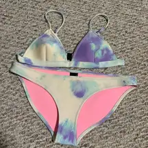 Triangl Bibi Luna Bikini Cloud Tie Dye Matching Set- Top Small, Bottom Medium