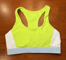 Wilo‎ Anthropologie Sports Bra Neon Green Lime Yellow White Size Medium