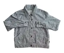 RVCA Striped Jean Jacket - Black and White