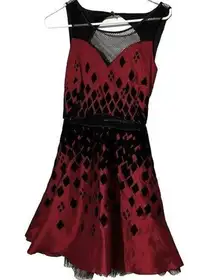 DC Comics Harley Quinn Dress Womens Size XS Black Velvet Red Gotham Nights NWT