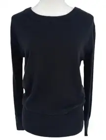 Pact Organic Cotton Sweater Size Medium Black Open Back Long Sleeve Sustainable