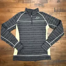 Purdue Quarter Zip Pullover Aztec Print Athletic Top Collegiate Womens large