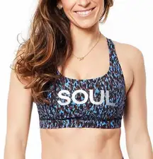 Soul Cycle Energy Sports Bra Leopard Camo Blue Nile Multi 8 W2BKBS