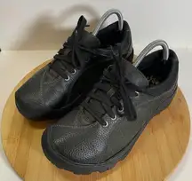 Keen Women 8.5 Presidio Black Leather Hiking Work Lace Up Shoes Casual Comfort