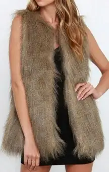 Black Swan | Faux Fur (Brown/Taupe) Vest NWOT