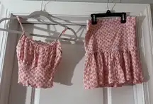 Pink Rose 2 Piece Set, Tank & Skirt