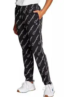 Champion  Black & White Logo Printed Track Pants M