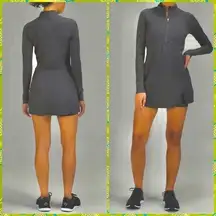 Lululemon Nulux Long Sleeve Tennis Dress Size 4 Graphite Gray GGRE New