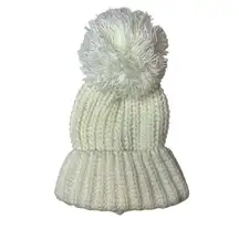 Jenni Ivory Knit Hat with Pom New