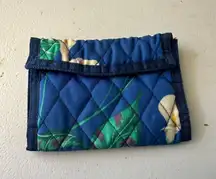 Vintage Star Hook Loop Quilted Tropical Calla Lilly Water Friendly Wallet