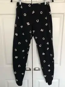 Black and Tan ASOS LOUNGE Multi Letter Jogger Pants Size US 4