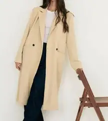 NWT Weworewhat Suiting Twill Notch Lapel Blazer Coat Jacket Beige Womens Size XS