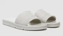 New! Vince Olina Olina Slip On Sandals Leather - Off White