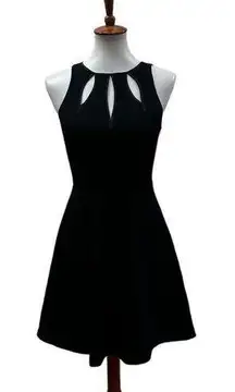 NWT Vintage Susana Monaco Wool Fit and Flare Mini Dress Black Size 2