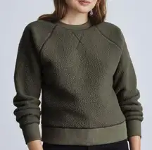 NEW Everlane The Renew Teddy Fleece Sweatshirt in Green