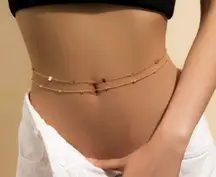 14K Gold Plated Belly Chain Adjustable Layered Chain for Women Sexy Waist Chain