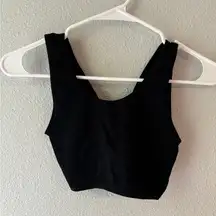 Aerie Black Fitted Sleeveless Crop Tank