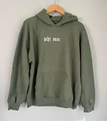 Phi Mu Sorority Green Hoodie Size Large