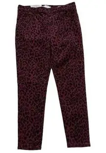 Sanctuary  Ankle Jeans Red Black Cheetah Print Stretch Skinny Ankle Pants Size 8