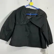 Womans Apostrophe Large Black Cotton Patch Pocket Jacket NWT