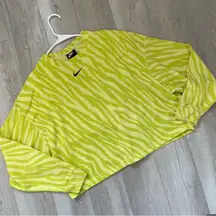 Nike Zebra Sweater womens Yellow (medium) icon clash neon crop athleisure retro