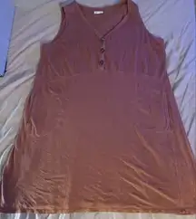 J Jill womens 2x rust sleeveless henley tunic dress cotton/modal pockets