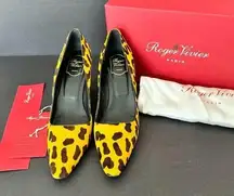 Roger Vivier Pony Hair Animal Print Decollete Pumps Size 42