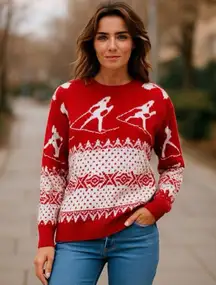 COCOBLEU WOMAN’S SKI SNOWFLAKE
CHRISTMAS COZY SWEATER Size medium
