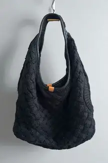 UGG AUSTRALIA Black Knit Sweater Shoulder Hobo Bag