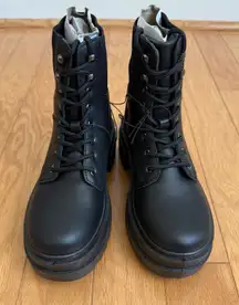 Lace Up Ankle Combat Boots Womens Size 6 Lug Platform Chunky‎ Heel New