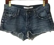 Distressed dark denim boho western every day basic short jean shorts daisy dukes