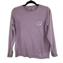 Save the Elephants Purple Graphic Long Sleeve T-Shirt Oversized Small