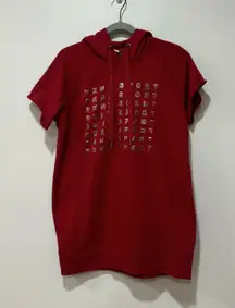 Womens Sport Metallic Logo Sneaker Fitness Fleece Dress  Size Medium