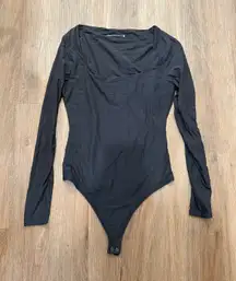 Abercrombie & Fitch Bodysuit - Square Neck - Long Sleeve Top - Black