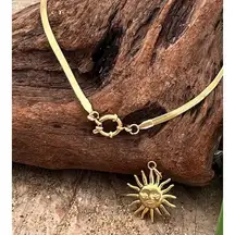 18K Gold Plate Snake Necklace Charm Pendant Holder Stainless Steel jewelry