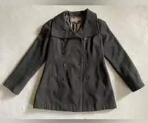 Marc New York Women’s Wool Blend Belted Overcoat Black Jacket Size 2 Winter Coat