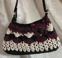 Crochet Purse with Floral Beaded Decoration