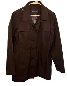 Lands’ End Rain Coat Button Down Black