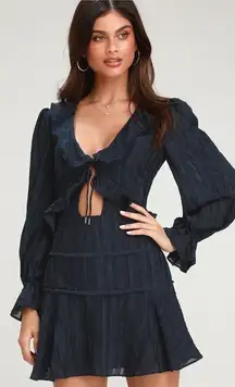 Finders Keepers Soraya Navy Blue Mini Dress Size XL NWT