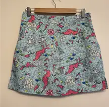 Vineyard Vines Skort Skirt Women Size 4 Nautical Active Golf Tennis‎ Map Lined