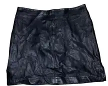 Tahari Black Leather Mini Skirt Miniskirt, size 12