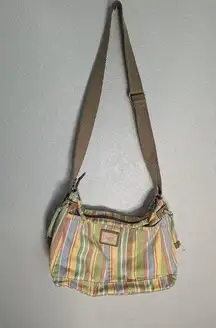 Fossil  GENUINE CLASSIC 1954 STRIPED CANVAS SHOULDER BAG PURSE WOMENS