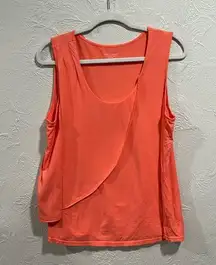 Garnet Hill Green Cotton Orange Layer Tank Size Large